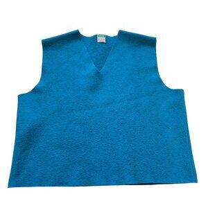United Colors Of Benetton wool vest blue v neck pullover large sleeveless top